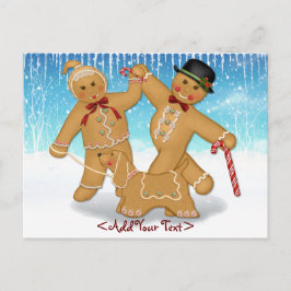 Postal Festiva Gingerbread Trio Postcard