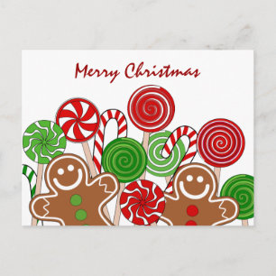 Postal Festiva Gingermoles de moda para Navidades rojos