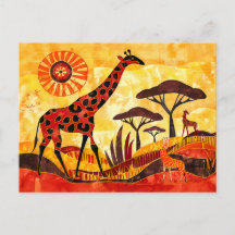 Girafa africana con diseño tribal geométrico