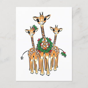 Postal Festiva Girafas de vacaciones