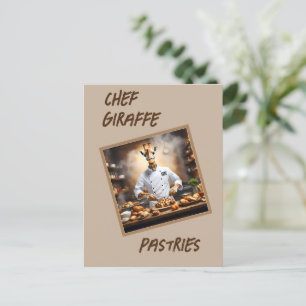 Postal Festiva Giraffe, chef pastelero: Alcanzando nuevas alturas