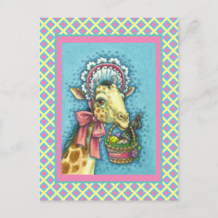POSTAL FESTIVA GIRAFFE EN BONNETA ORIENTAL DE LA PRIMAVERA CUTÁNE
