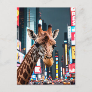 Postal Festiva Giraffe en Times Square