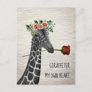 Postal Festiva Giraffe ter My Own Heart Boho Giraffe Valentine