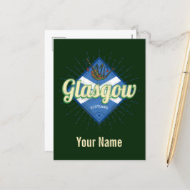 Postal Festiva Glasgow UK City Scotland Retro Bagpipes Vintage