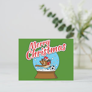 Postal Festiva Globe de nieve con juego de cuerdas con soplo