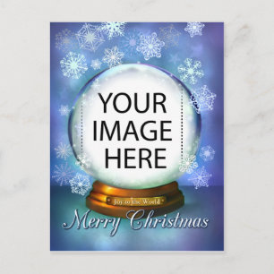 Postal Festiva Globe de nieve para tu propia foto
