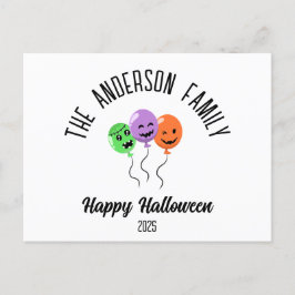 Postal Festiva Globos de calabaza de Halloween aterradores con no