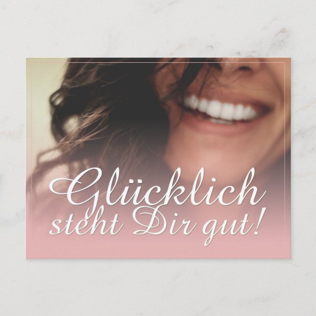 Postal Festiva ¡Glücklich steht Dir gut! - Rosé (Anverso)