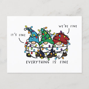 Postal Festiva Gnome Happy Holidays Postcard