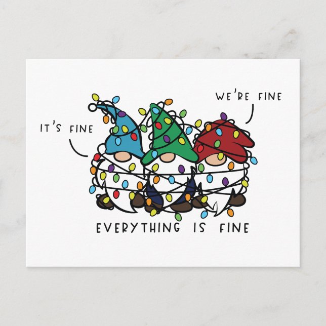 Postal Festiva Gnome Happy Holidays Postcard