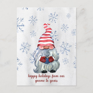 Postal Festiva Gnome nórdico de invierno escandinavo