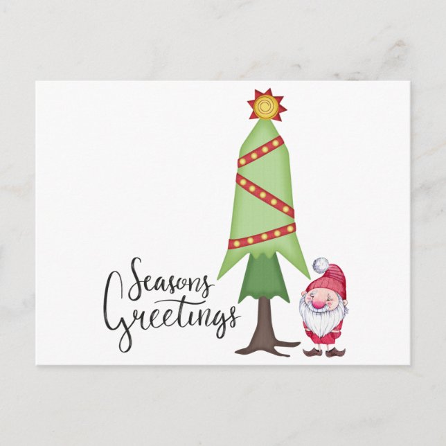 Postal Festiva Gnome Seasons Greetings (Anverso)