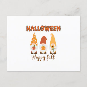 Postal Festiva "Gnomes de Halloween - Adorable Gnome Happy Fall