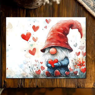 Postal Festiva Gnomo del Día de San Valentín