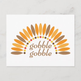 Postal Festiva Gobble Gobble Acción de Gracias