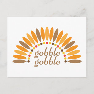 Postal Festiva Gobble Gobble Acción de Gracias