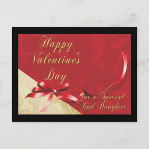 Postal Festiva God Daughter Valentine Postcard
