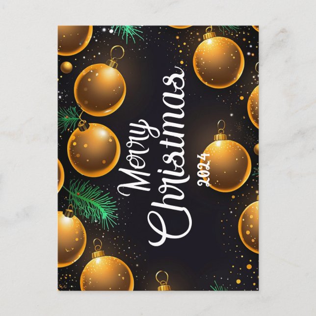 Postal Festiva Gold Christmas - Cartes Pour Fêtes Annuelles  (Anverso)