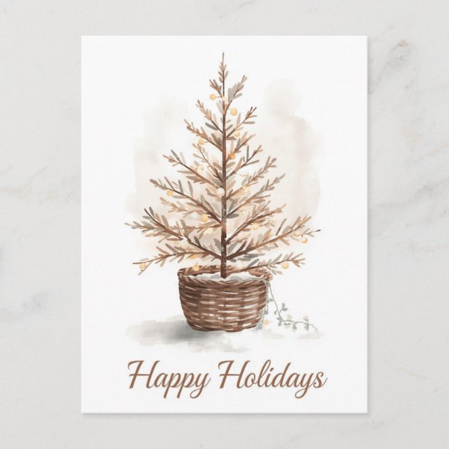 Postal Festiva Golden Bell Holly Red Stripe Christmas (Anverso)