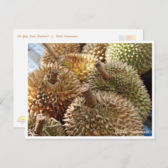 Postal Festiva Golden Durian Bali Market – Travel Postcard (Anverso / Reverso)