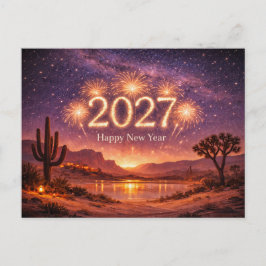 Postal Festiva Golden Fireworks 2027 Desert Night Sky Celebration