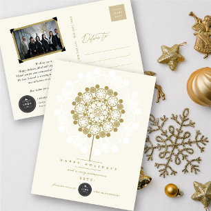 Postal Festiva Golden Prosperous Bloom Your Business Logo Elegant