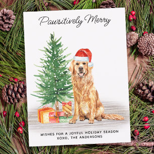 Postal Festiva Golden Retriever Dog Lover Personalizado Feliz Nav