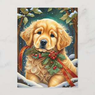 Postal Festiva Golden Retriever Puppy Festily