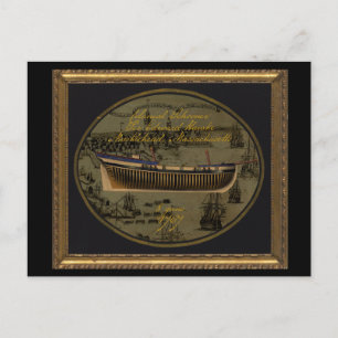 Postal Festiva Goleta colonial americana Sir Edward Hawke