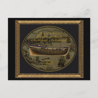 Postal Festiva Goleta colonial americana Sir Edward Hawke