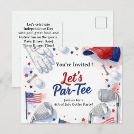 Postal Festiva GOLF  4 de julio   Fiesta de golfistas del Día de 