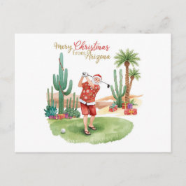 Postal Festiva Golf Christmas Arizona  with Santa Claus