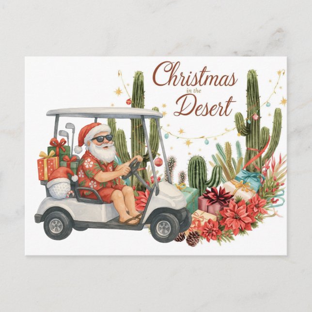 Postal Festiva Golf Christmas Arizona  with Santa Claus (Anverso)