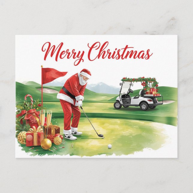 Postal Festiva Golf Christmas  Let’s Par tee with Santa Claus   (Anverso)