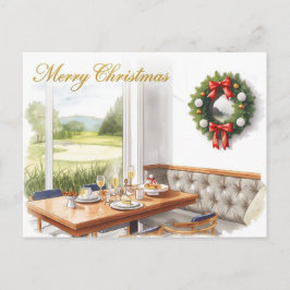 Postal Festiva Golf Merry Christmas from Golf Course Clubhouse