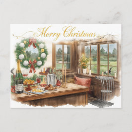 Postal Festiva Golf Merry Christmas from Golf Course Clubhouse
