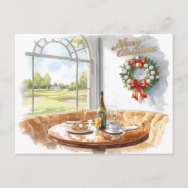 Postal Festiva Golf Merry Christmas from Golf Course Clubhouse