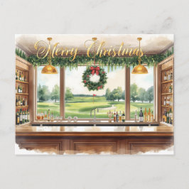 Postal Festiva Golf Merry Christmas from Golf Course Clubhouse