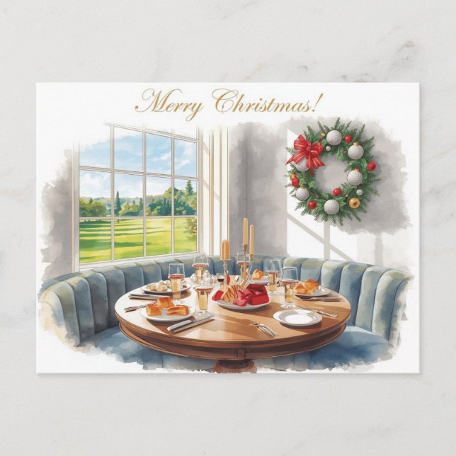 Postal Festiva Golf Merry Christmas from Golf Course Clubhouse (Anverso)