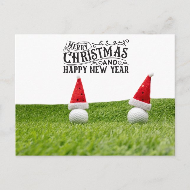 Postal Festiva Golf Santa Hat en Navidades y Año Nuevo (Anverso)