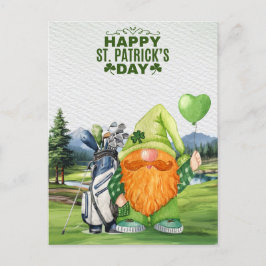Postal Festiva Golfer con Beer & Shamrock St. Patrick's Day