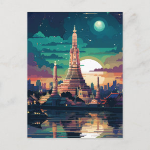 Postal Festiva Golpe futurista de Wat Arun, Bangkok