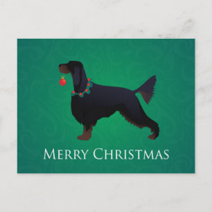 Postal Festiva Gordon Setter Merry Christmas Design