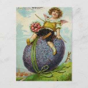 Postal Festiva Gorgeous Cupido en Huevo de Pascua