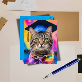 Postal Festiva Gorra de graduación de Jazzy Kitty