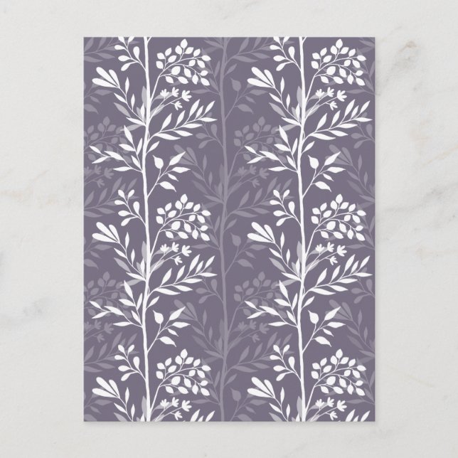 Postal Festiva Graceful Floral Silhouette Lavender Purple Minimal (Anverso)