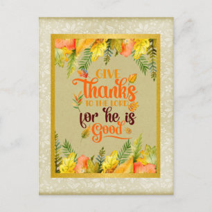 Postal Festiva Gracias a JEHOVAH, porque es bueno