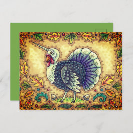 POSTAL FESTIVA GRACIAS A TURQUÍA UNICORN, FANTASÍA BLANCA,