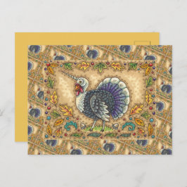 POSTAL FESTIVA GRACIAS A TURQUÍA UNICORN, FANTASÍA BLANCA,